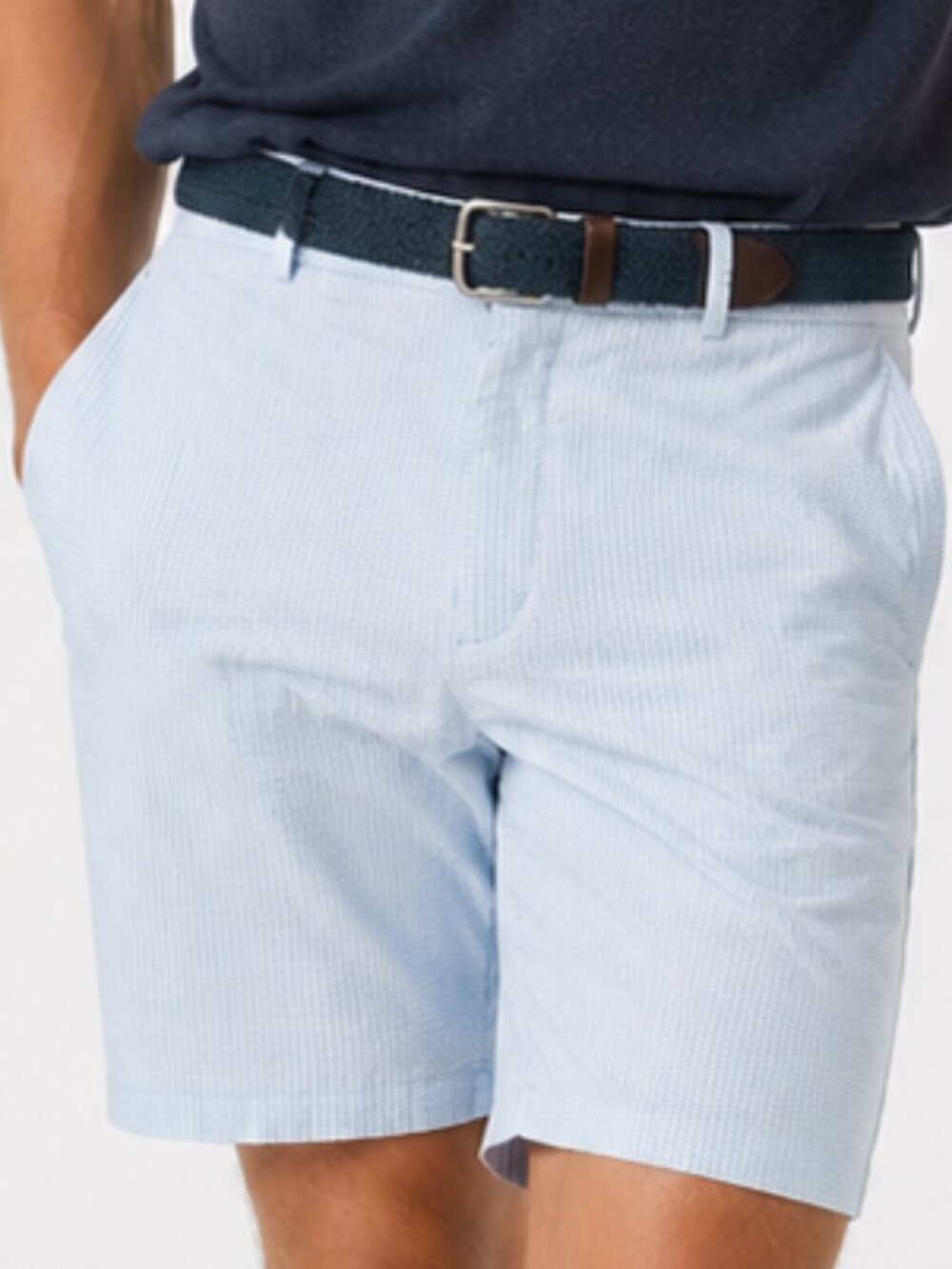 WALTER HAGAN Performance P11 Golf Shorts Light Blue Plaid Sz 40